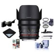 Adorama Rokinon 50mm T1.5 Cine DS Lens for Nikon F Mount With Free PC Accessory Bundle DS50M-N A