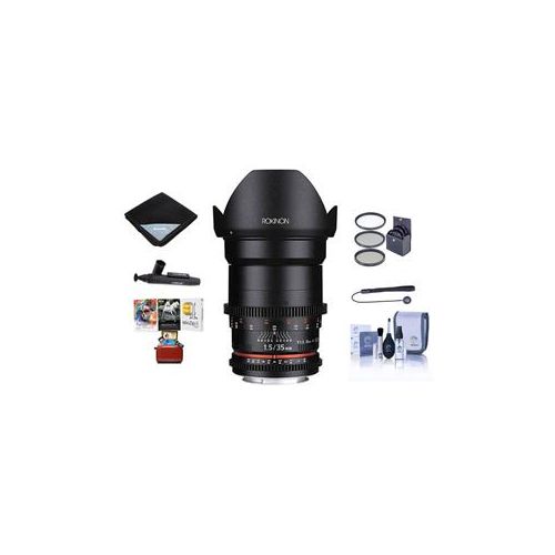  Adorama Rokinon 35mm T1.5 Cine VDSLR Wide-Angle Lens Sony E Mount W/Free Mac ACC Bundle DS35M-NEX M