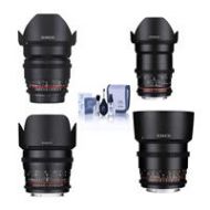 Adorama Rokinon Cine DS Lens Bundle for Nikon F Mt 16mm T2.2/35mm/50mm/85mm T1.5 Lenses DS24M-N E