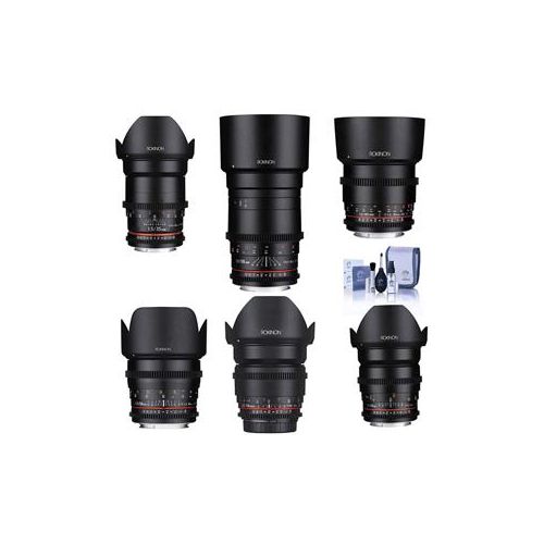  Adorama Rokinon Cine DS Lens Bundle for Canon EF 16mm/24mm/35mm/50mm/85mm/135mm lenses DS24M-C H