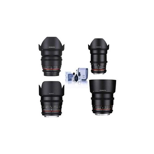  Adorama Rokinon Cine DS Lens Bundle for Canon EF Mount T2.2/35mm/50mm/85mm T1.5 Lenses DS24M-C G