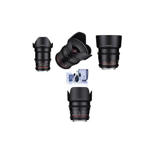  Adorama Rokinon Cine DS Lens Bundle for Nikon F Mt 20mm T1.9/35mm/50mm/85mm T1.5 Lenses DS24M-N F