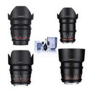 Adorama Rokinon Cine DS Lens Bundle for Sony E Mt 16mm T2.2/35mm/50mm/85mm T1.5 Lenses D4M-NEX E