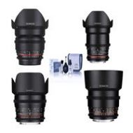 Adorama Rokinon Cine DS Lens Bundle for Micro 4/3 16mm T2.2/35mm/50mm/85mm T1.5 Lenses DS24M-MFT C
