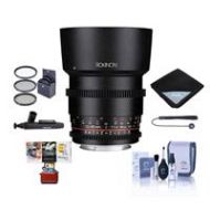 Adorama Rokinon 85mm T1.5 Cine DS Aspherical Lens for Micro 4/3rd W/Free Mac Acc Bundle DS85M-MFT AM