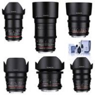 Adorama Rokinon Cine DS Lens Bundle for MIcro 4/3 14mm/24mm/35mm/50mm/85mm/135mm lenses DS24M-MFT G