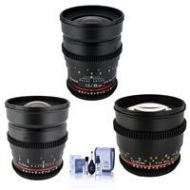 Adorama Rokinon T1.5 Cine Bundle for Canon EF-Mount With 24mm T1.5,35mm T1.5,85mm T15 CVM-C A