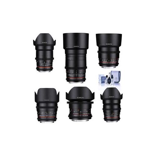  Adorama Rokinon Cine DS Lens Bundle for Sony E Mt 14mm/24mm/35mm/50mm/85mm/135mm lenses D4M-NEX G