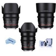 Adorama Rokinon 24mm T1.5 Cine DS/50mm T1.5 Cine DS/85mm T1.5 Cine Lenses Canon EF Mount DS24M-C CA