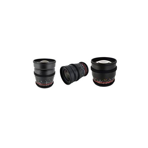  Adorama Rokinon Sony E Mount Three Cine Lens Bundle w/ 24 mm 35mm & 85mm Rokinon Lenses ROKINON 3 KIT NEX