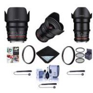Adorama Rokinon Cine DS Lens Bundle for Canon EF, 20mm T1.9/35mm/50mm T1.5 Lenses Bundle DS24M-C F