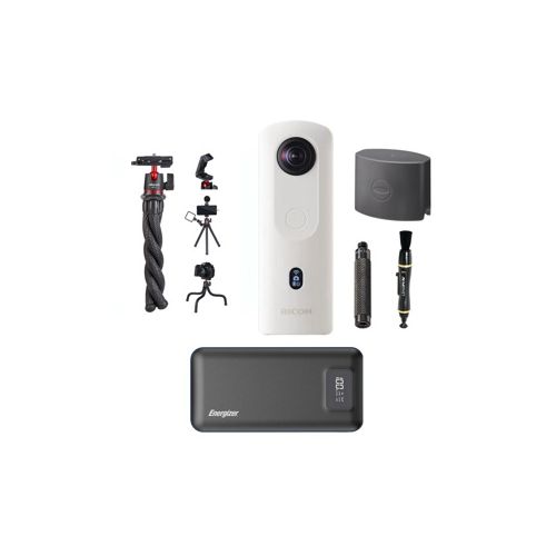  Adorama Ricoh Theta THETA SC2 4K 360 Spherical Camera, White - With Accessory Bundle 910800 C