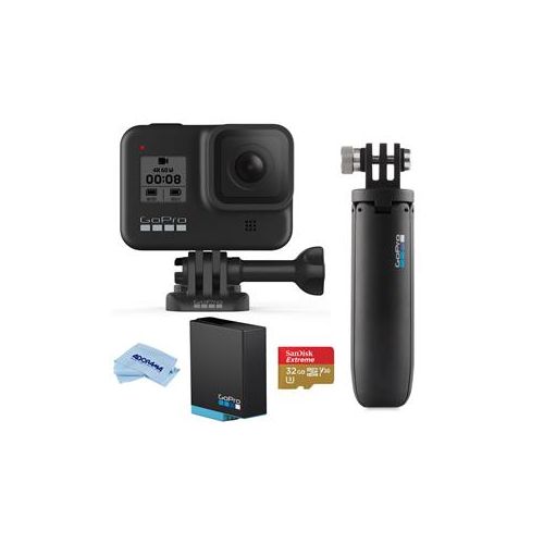  Adorama GoPro HERO8 Black W/ Shorty Tripod Kit W/32GB MicrooSDHC Card, Recahrg Battery CHDHX-801 J