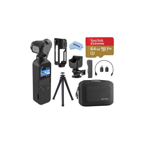  Adorama DJI Osmo Pocket 3-Axis Gimbal Stabilzed Handheld Camera W/PGYTECH Case/64GB Card CP.ZM.00000097.03 E