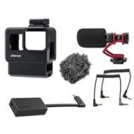 Adorama GoPro Pro 3.5mm Mic Adapter for Hero7/6/5 w/H&A Mic, Ulanzi V2 Pro Vlog Set Case 1394 A