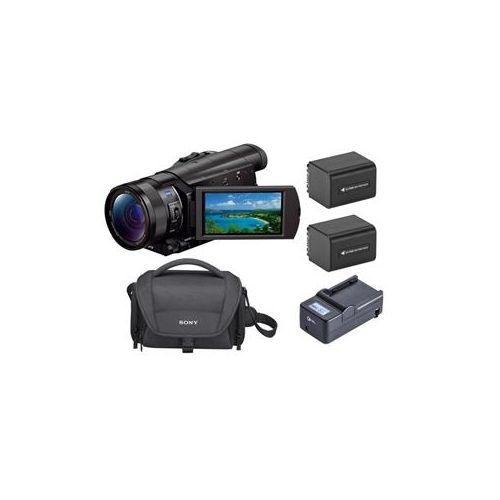  Adorama Sony FDR-AX100 4K UHD Camcorder w/1 Exmor R CMOS Sensor With Accessory Bundle FDR-AX100/B D