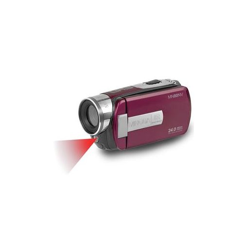  Adorama Minolta MN80NV 1080p Full HD 3 Touch Camcorder with Nightvision, Maroon/Plum MN80NV-M