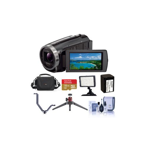  Adorama Sony HDR-CX675/B HD Camcorder w/ Exmor R CMOS Sensor W/Premium Accessory Bundle HDR-CX675/B B