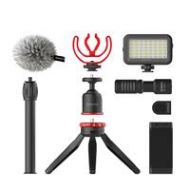 Adorama BOYA BY-VG350 Vlogger Kit Plus with BY-MM1+ Shotgun Microphone, LED Light BY-VG350