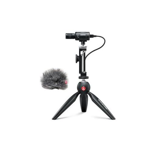  Adorama Shure MV88+ Digital Stereo Microphone Video Kit with Manfrotto PIXI Mini Tripod MV88+ VIDEO KIT K1