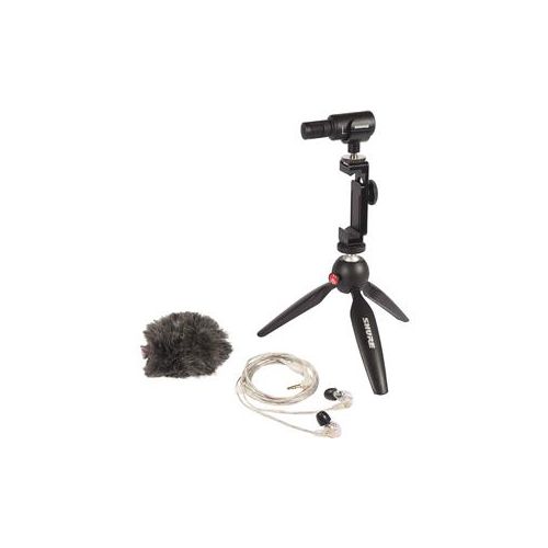  Shure Videography Kit, Silver/Clear MV88+SE215-CL - Adorama