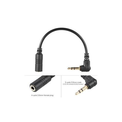  Adorama Microphone Adapter Cable 3.5mm 4 Pole TRRS Female to 3 Pole TRS Male Connector TRRSTOTRS