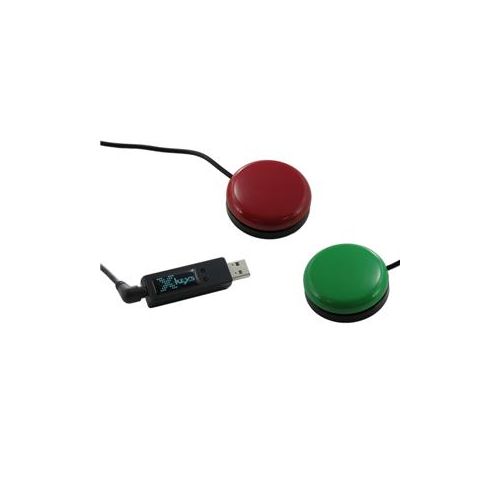  Adorama X-Keys USB Three-Switch Interface with Red and Green Orby Switches XK-1304-OGR-BU