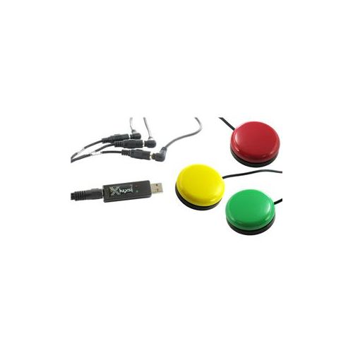  Adorama X-Keys USB Three-Switch Interface with Red, Green and Yellow Orby Switches XK-1443-OYRG-BU