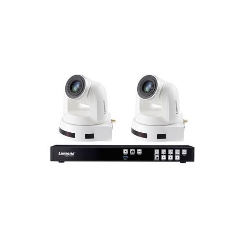  Adorama Lumens Media Processor LC200 CaptureVision, 2x VC-A50P FHD PTZ Camera, White LC200BUNDLE50PW