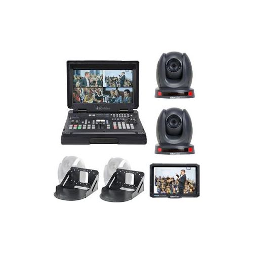  Adorama Datavideo HS-1600T Streaming Studio Kit, 2x PTC-140T Camera with Wall Mounts HS-1600T-2C140TM