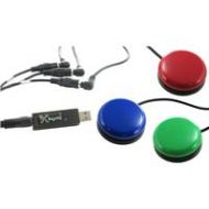 Adorama X-Keys USB Three-Switch Interface with Red, Green and Blue Orby Switches XK-1442-ORGB-BU