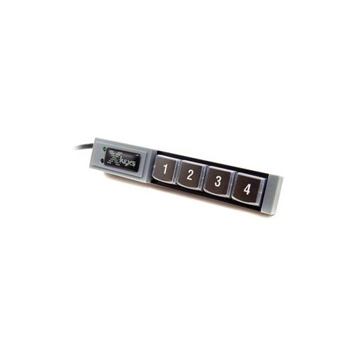  Adorama X-Keys XK-4 USB Stick with Four Programmable Keys, Blue Backlighting XKS-04-USB-R