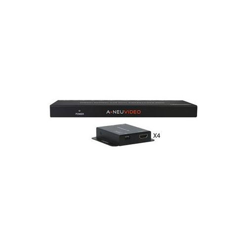  Adorama A-NeuVideo HDMI POE 1x4 Splitter over Cat5e/6 Extender with 4x Receiver ANI-0104POE