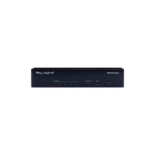  Adorama Key Digital KD-PRO4X1 4K/18G 4x1 HDMI Switcher with HDR10, HDCP2.2, Black KD-PRO4X1