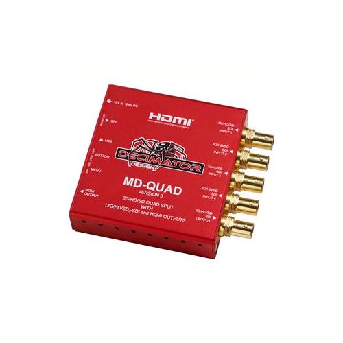 Adorama Decimator MD-QUAD (3G/HD/SD)SDI Quad Split with (3G/HD/SD)-SDI and HDMI Outputs DD-MD-QUAD