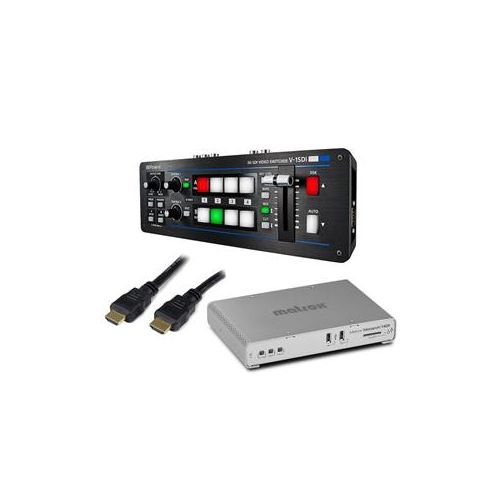  Adorama Roland V-1SDI 4 Channel HD Video Switcher W/Matrox Monarch HDX Encoder/25 Cable V-1SDI A