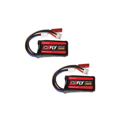  Adorama Venom Fly 30C 2S 300mAh 7.4V LiPo Battery with JST and E-flite PH Plug, 2 Pack 25147X2