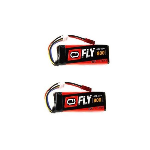  Adorama Venom Fly 30C 3S 800mAh 11.1V LiPo Battery with JST Plug, 2 Pack 25051X2