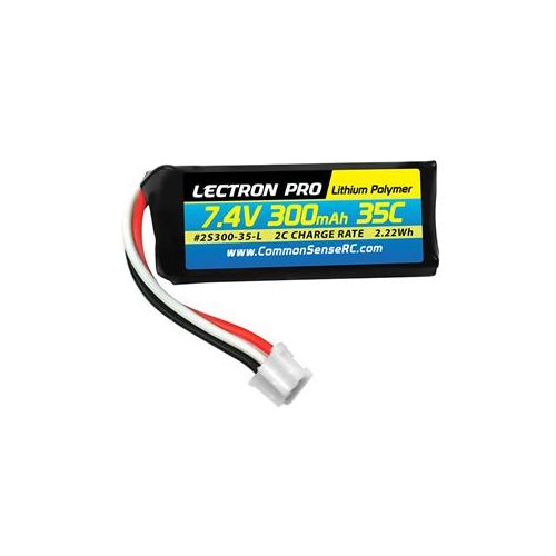  Adorama COMMON SENSE RC Lectron Pro 7.4V 300mAh 35C Lipo Battery with UMX Connector 2S300-35-L