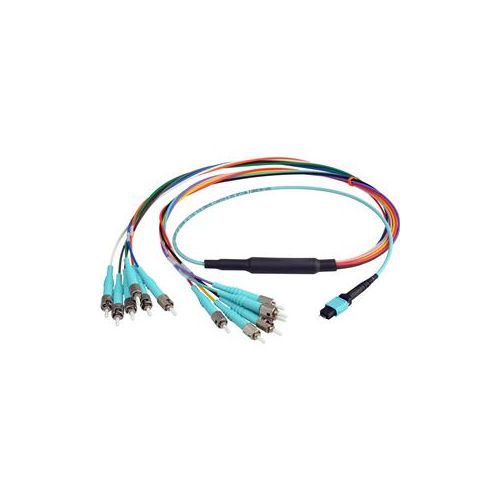  Adorama Camplex 10 MTP Elite PC Male to 12 ST PC External OM3 Multimode Cable, Aqua CMX-MTPMMST-010