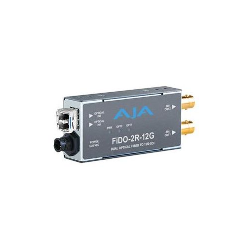  Adorama AJA FiDO-2R-12G 2-Channel Single-Mode LC Fiber to 12G-SDI Receiver FIDO-2R-12G