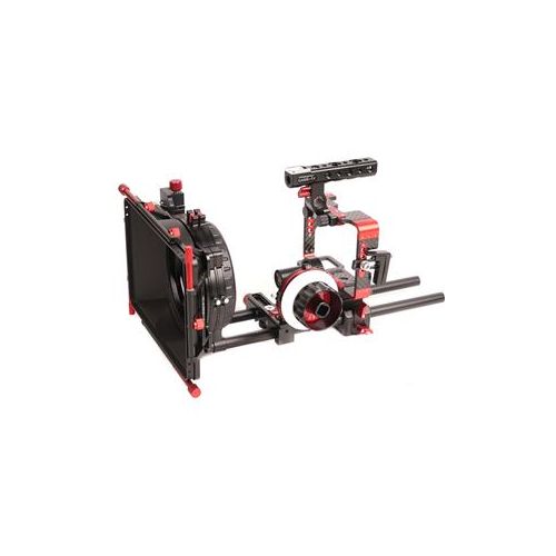  Adorama Came-TV Carbon Fiber Rig Mattebox Follow Focus Kit for Sony a7 Series, Red A7-RED-3KIT