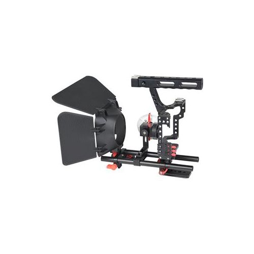  Adorama YELANGU C500 CH4 Camera Cage with Matte Box and Follow Focus, Red Trim C500-RED