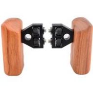 Adorama CAMVATE Right & Left Wooden Handle Grip with Connector for DV Video Camera Cage C1346