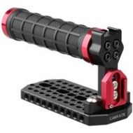 Adorama CAMVATE Rubber Handle Grip with Top Cheese Plate & Shoe Mount, Red Rings C1744