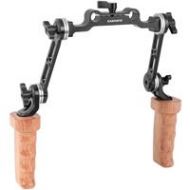 Adorama CAMVATE Dual Wooden Handgrip with ARRI Rosette Extension Arm & 15mm Railblock C2412