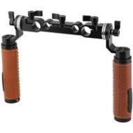 Adorama CAMVATE Rosette-Style Leather Handgrips with 15mm and 19mm Dual-Port Rod Clamp C2311