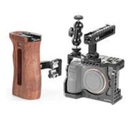 Adorama SmallRig Camera Cage Kit for Sony A7RIII/A7III Camera W/ Wooden Universal Handle 2103B A