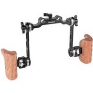 Adorama CAMVATE Rosette Style Wood Handle Kit with 15mm Rod Clamp C2265