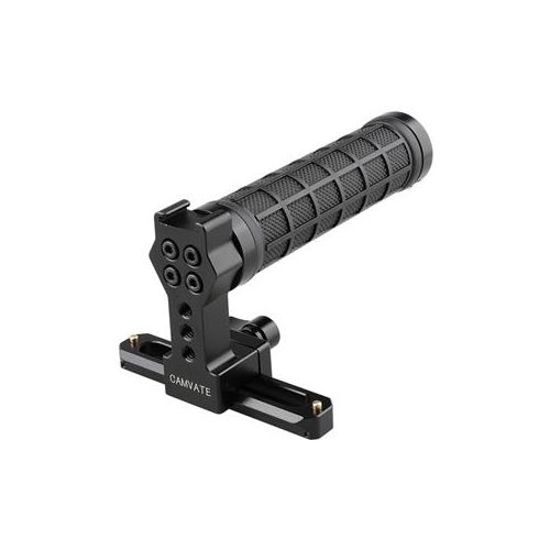  Adorama CAMVATE Quick Release Black Rubber Grip Handle w/ 100mm NATO Rail, Black Wingnut C1499